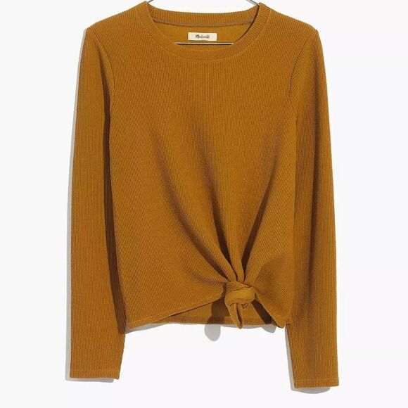 Madewell Knot-Front Long Sleeve Top - Picture 1 of 7